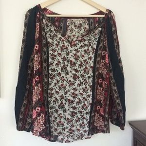 Lightweight floral peasant top by Lucky Brand